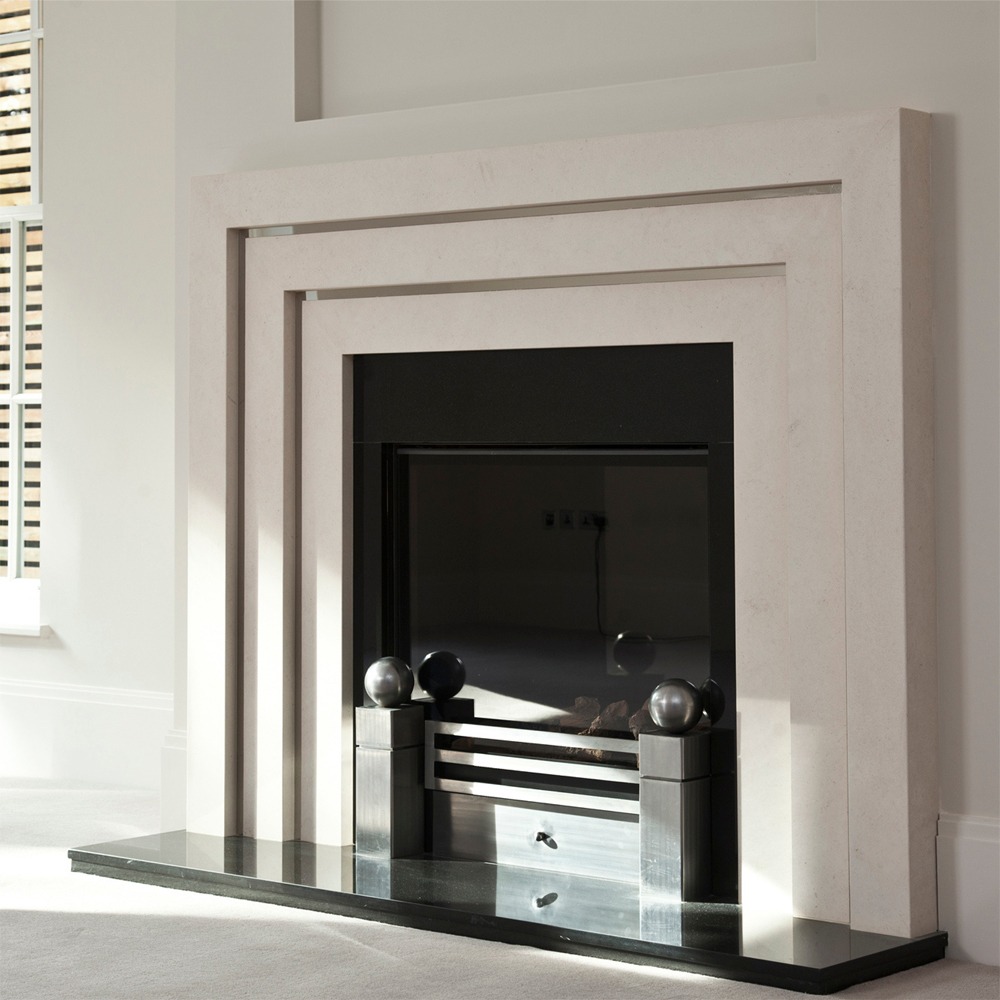 Bespoke fireplace: residential interior design by Studio G for a luxury contemporary residence in Cobham, Surrey