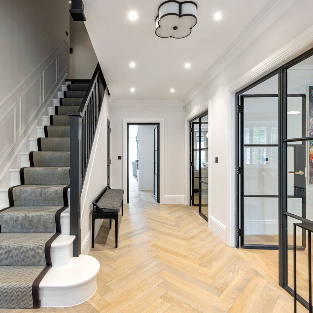 Entrance hall: residential interior design by Studio G for a classic luxury home in Surrey