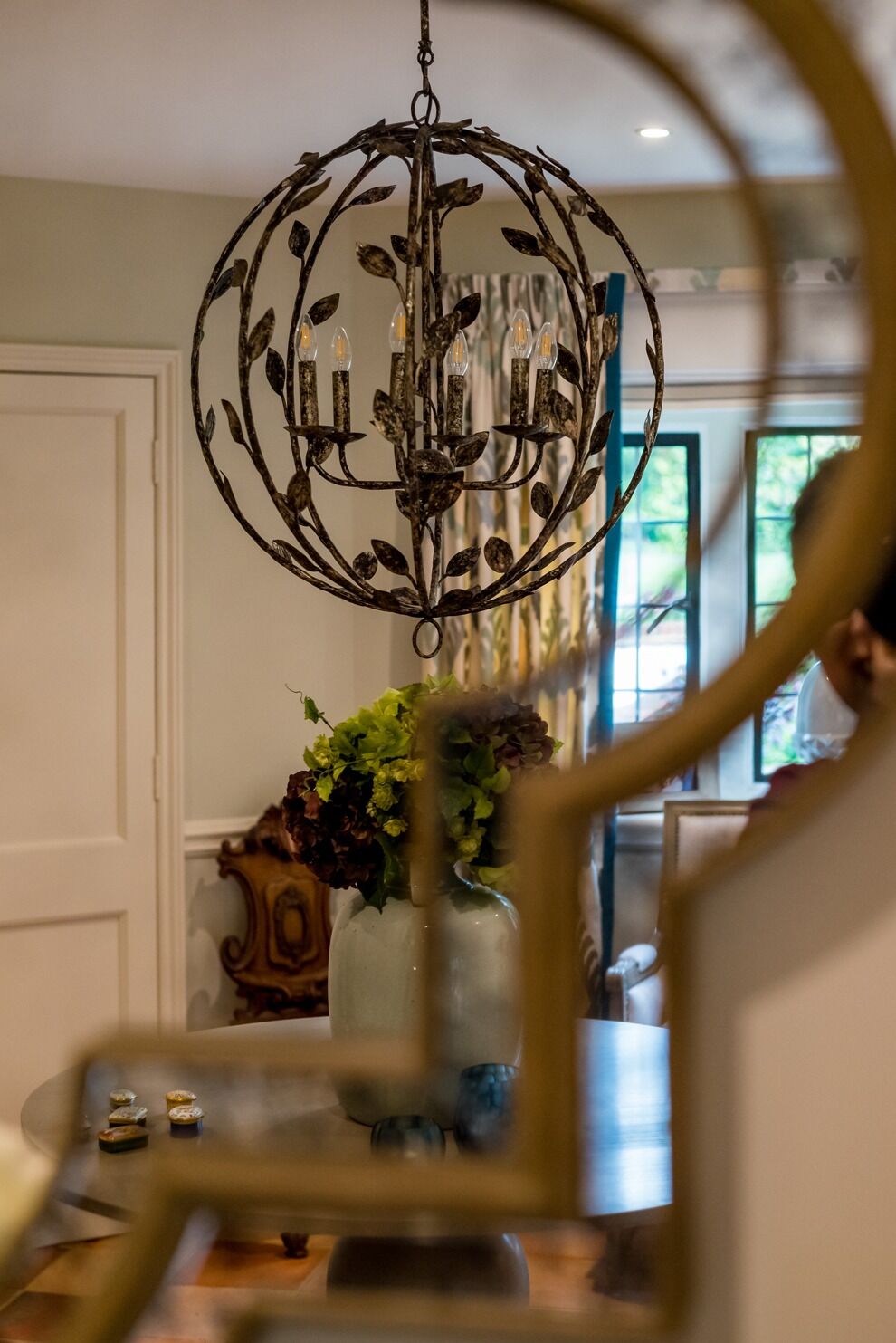 Secondary main entrance foyer: residential interior design by Studio G for a English country style home in Cobham, Surrey