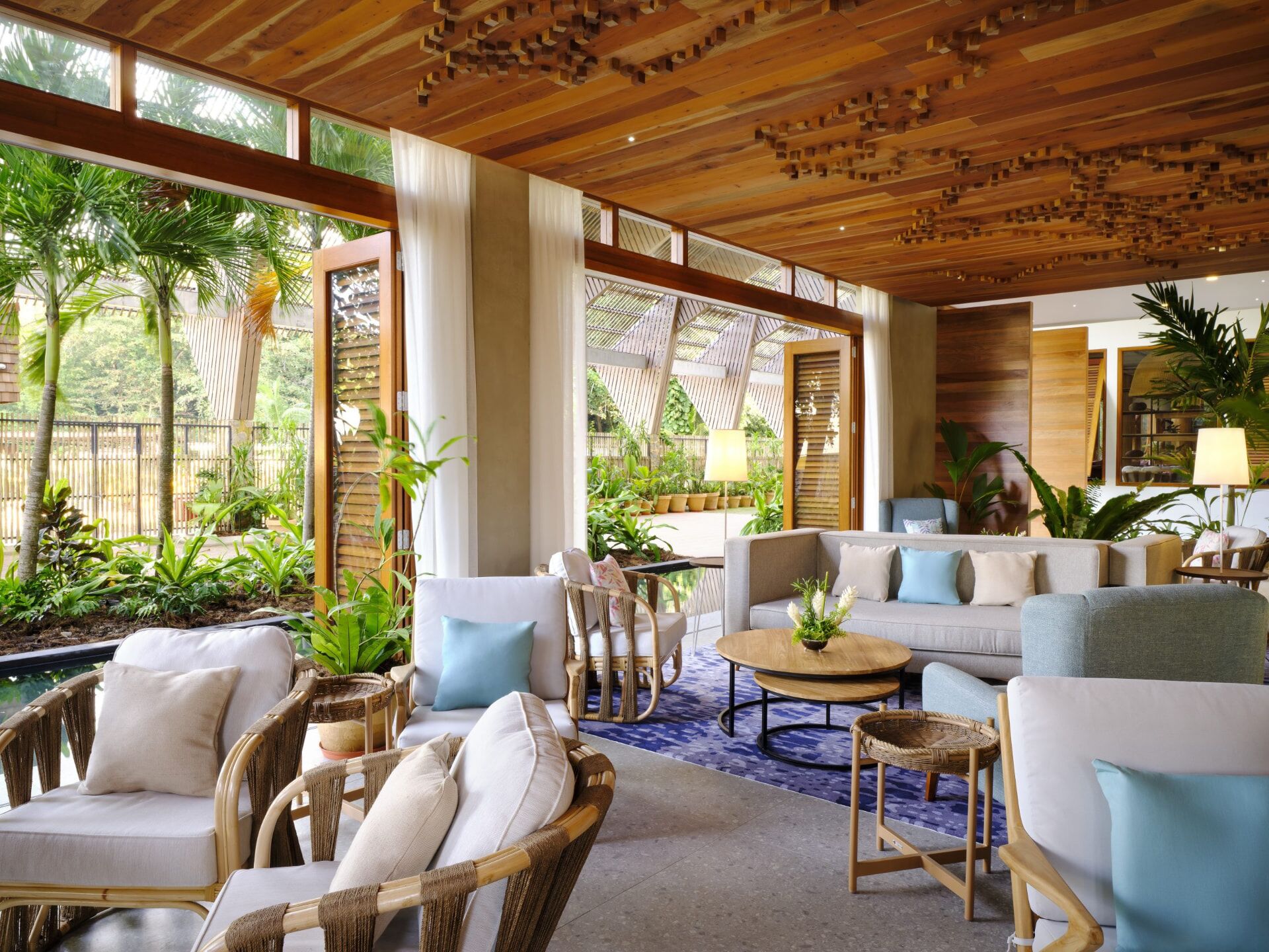 Reception: commercial interior design by Studio G for a luxury beach resort, Seychelles