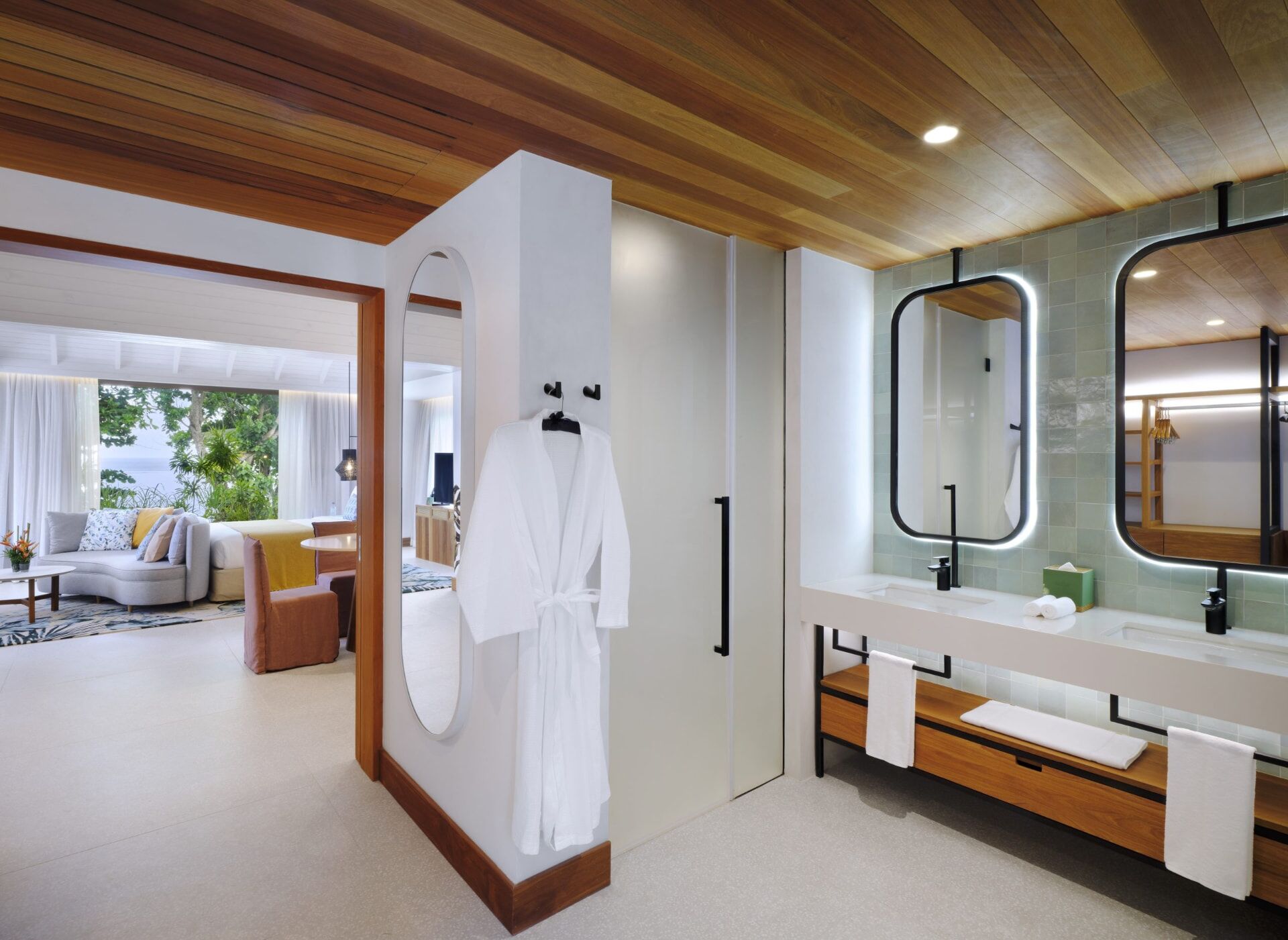 Senior Suite Bathroom: commercial interior design by Studio G for a luxury beach resort, Seychelles