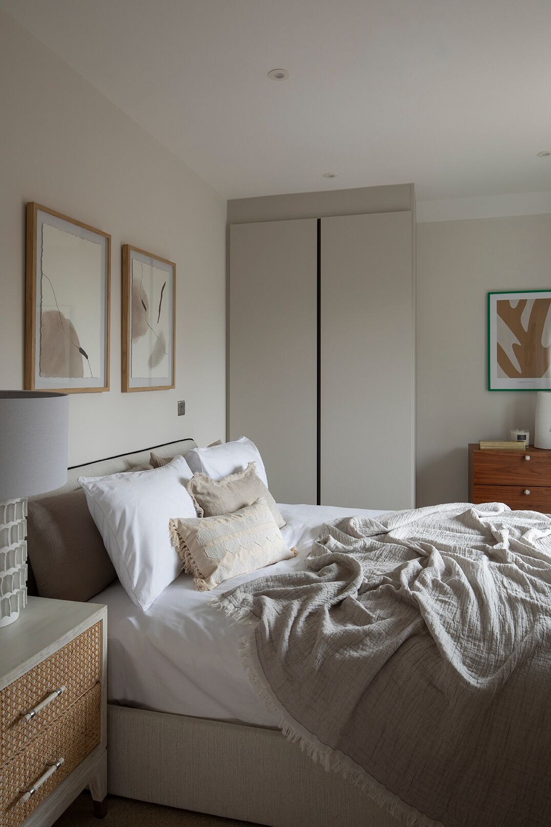 Master bedroom: residential interior design by Studio G for a Frankum Mews townhouse show home, North London