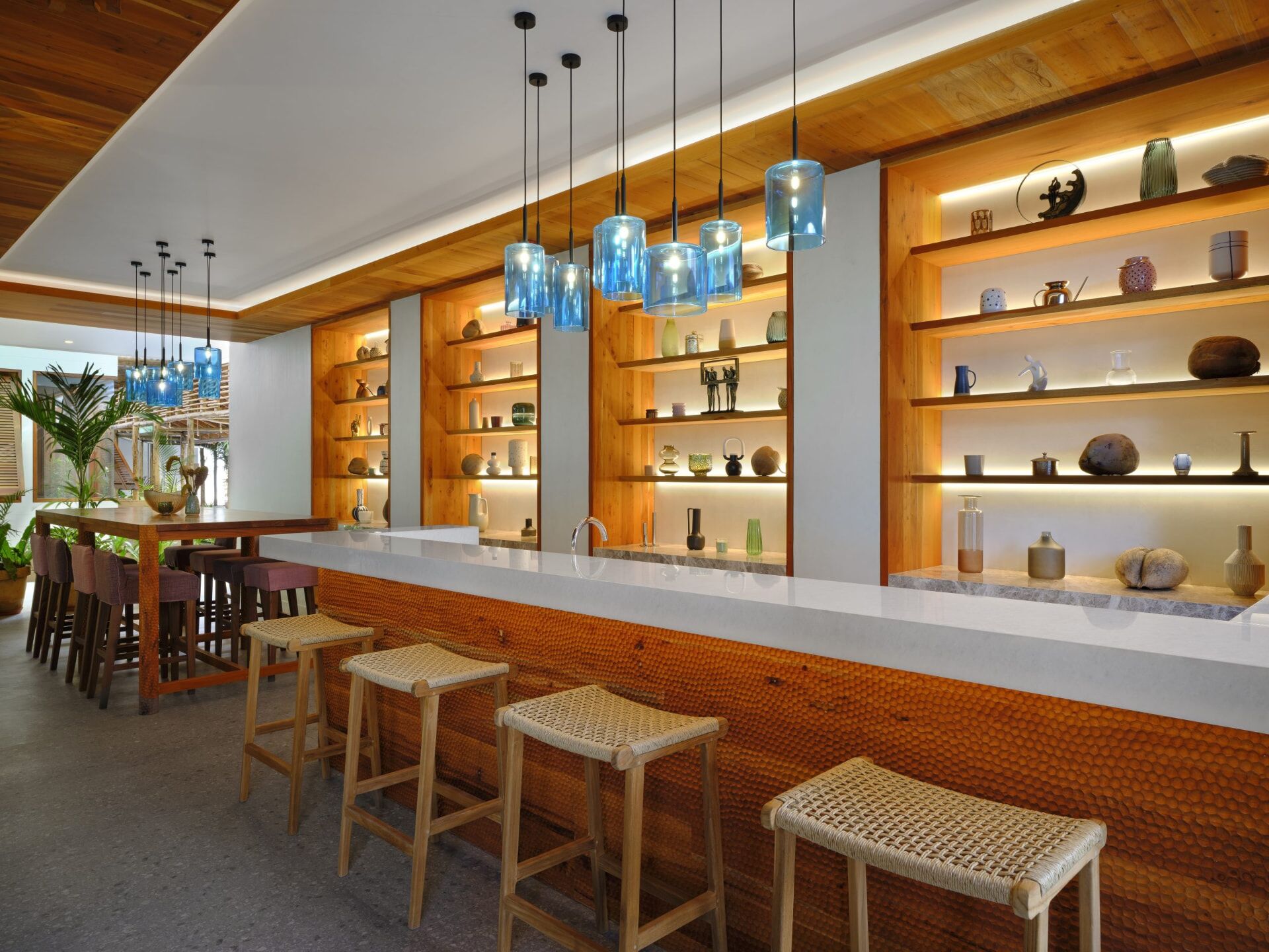 Reception: commercial interior design by Studio G for a luxury beach resort, Seychelles