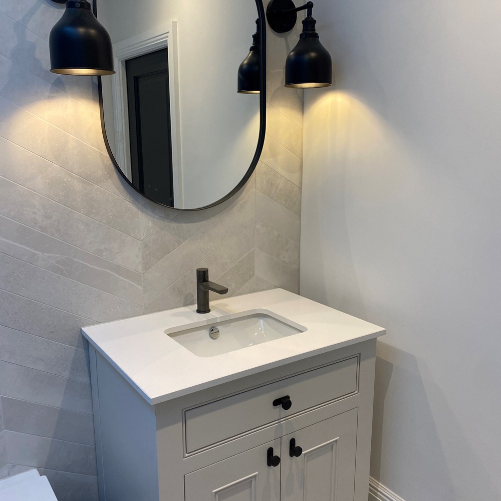 Boys bathroom: residential interior design by Studio G for a classic luxury home in Surrey