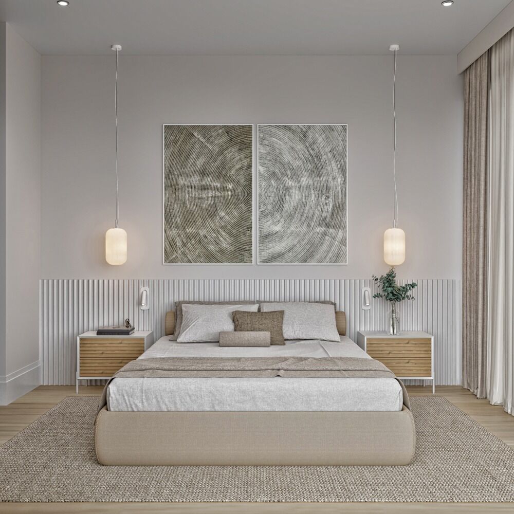 Calm bedroom interior designed by Studio G