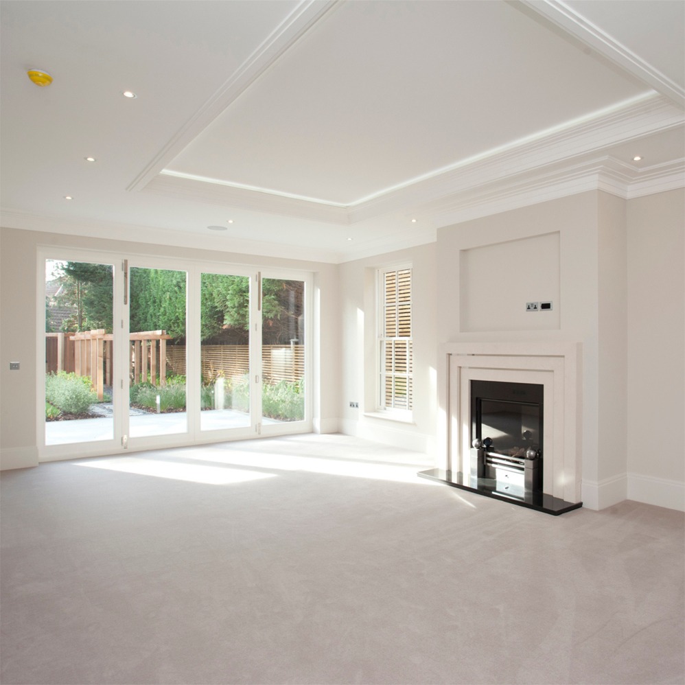 Living room interior design: residential interior design by Studio G for a luxury contemporary residence in Cobham, Surrey